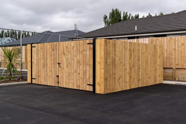 wooden boundary fence installed by Axiom Built at Pītau-Allenvale School in Belfast, Christchurch